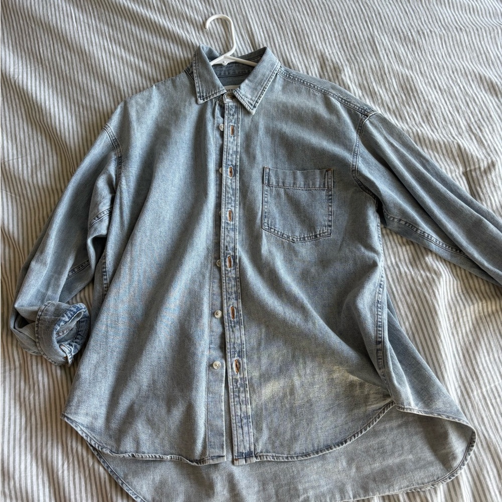 Denim Forum Light Blue Casual Button Down Shirt